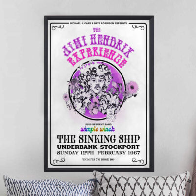 Jimi Hendrix at The Sinking Ship Commemorative Art Print